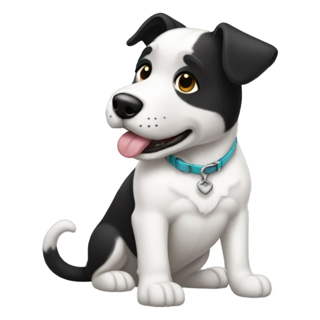 Perro blanco y negro  sticker