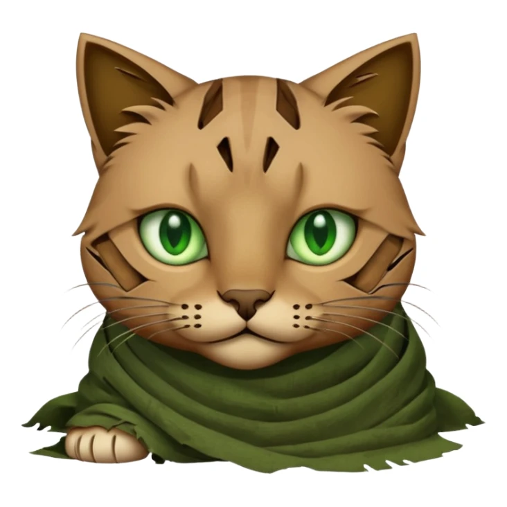 ancient cat with tattered cloth sticker