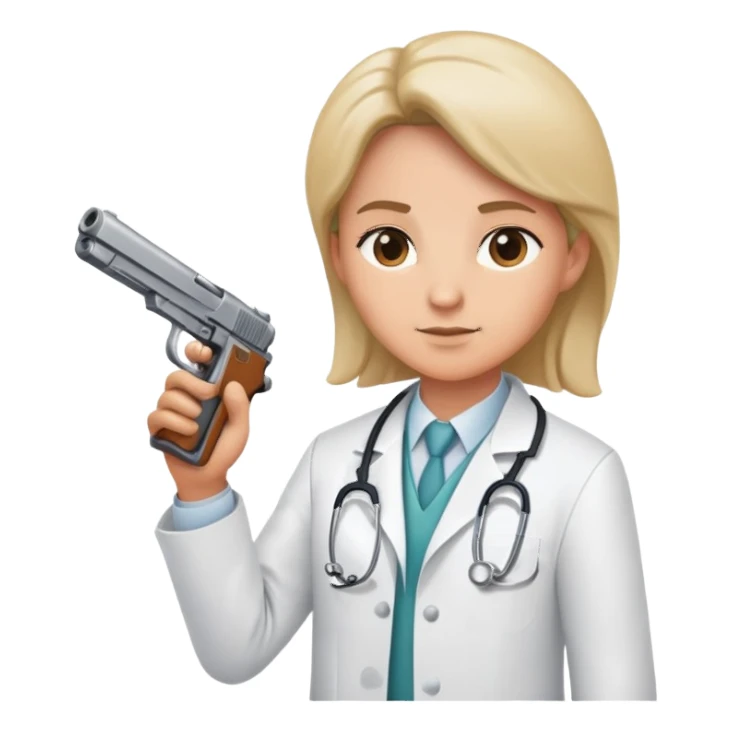 Doctor with a gun sticker