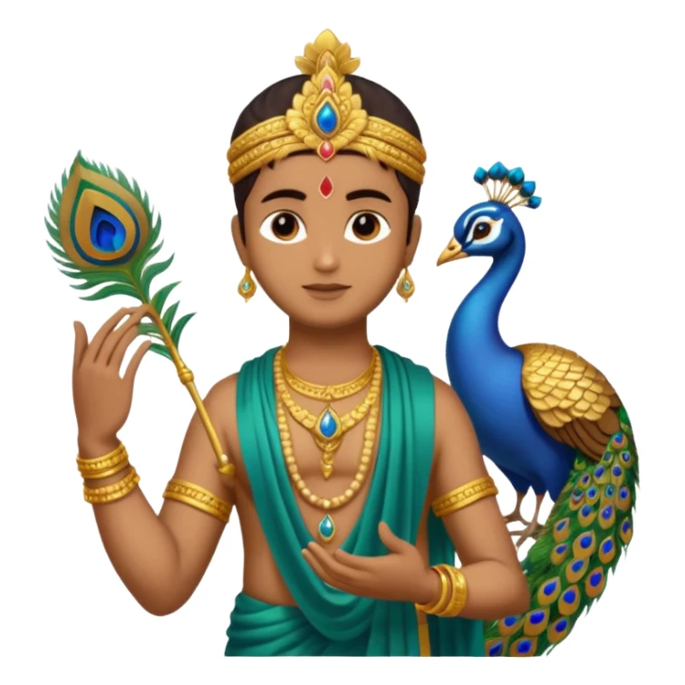lord murugan with peacock and vel sticker