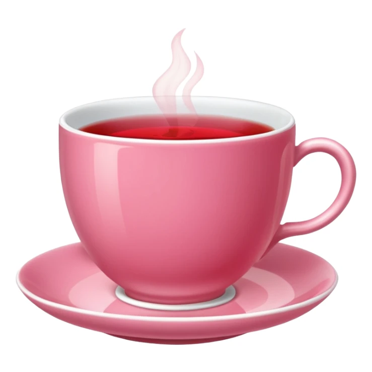 Pink tea cup with strawberry tea in it sticker