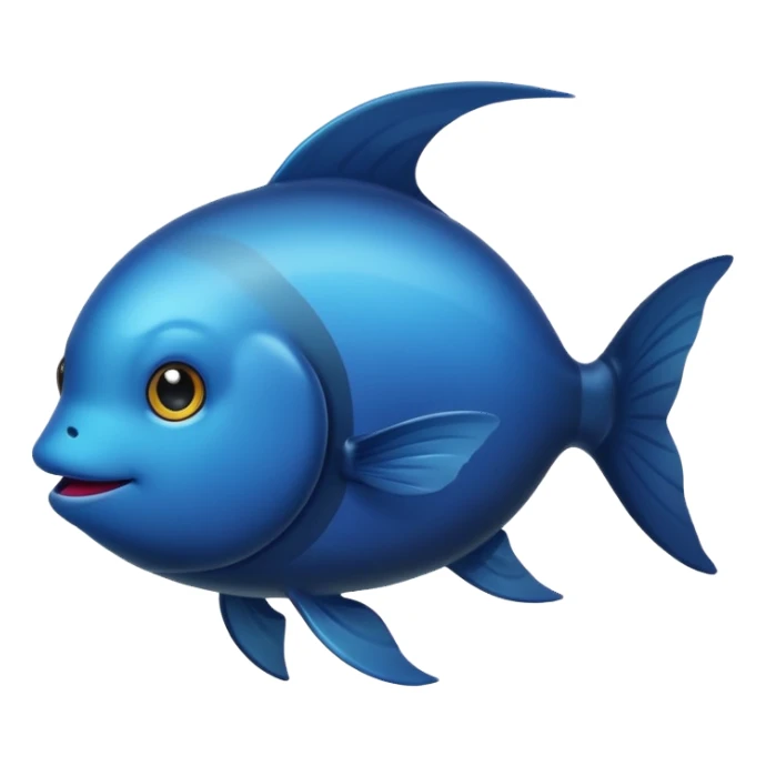 black fish with a round body sticker