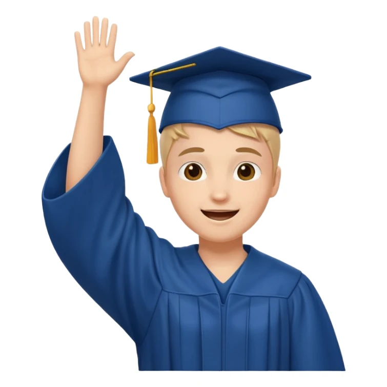 happy student raising arms sticker