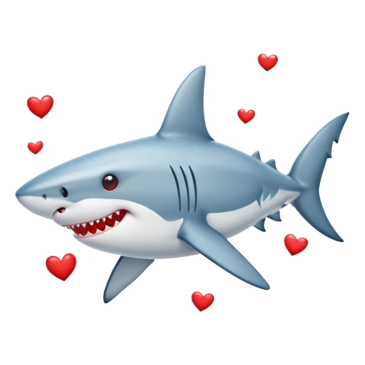 Shark with hearts sticker