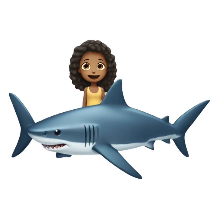a shark with a girl sticker