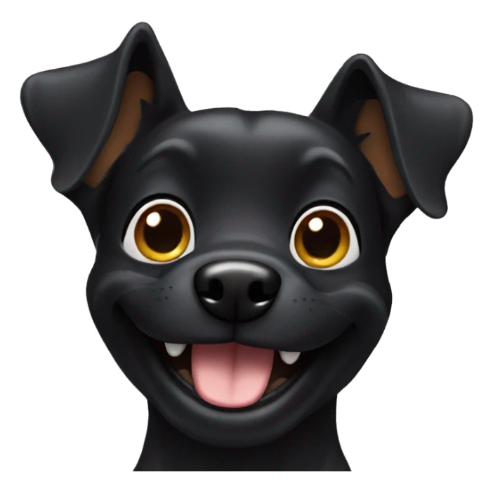 Black dog smiling sticker