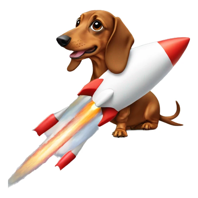 dachshund within the rocket sticker