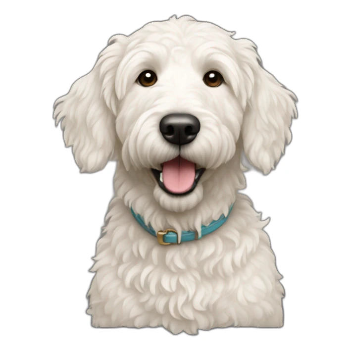 White golden doodle dog sticker