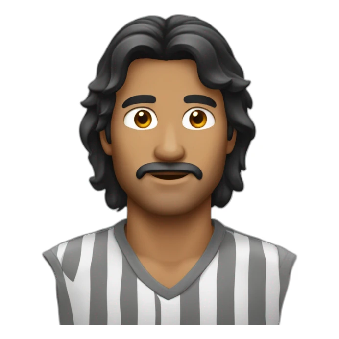 Hombre caucásico, cabello negro mullet sticker