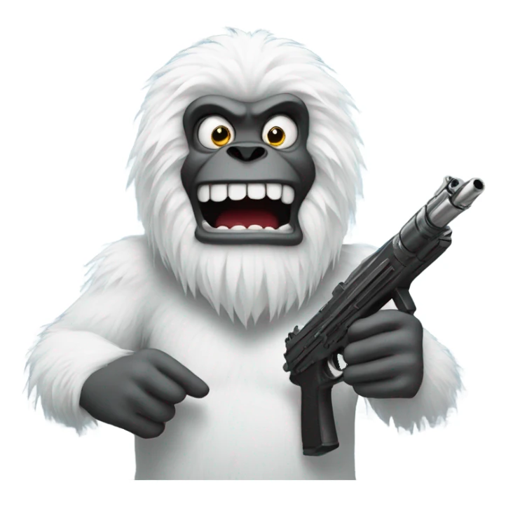 Yeti with gun sticker