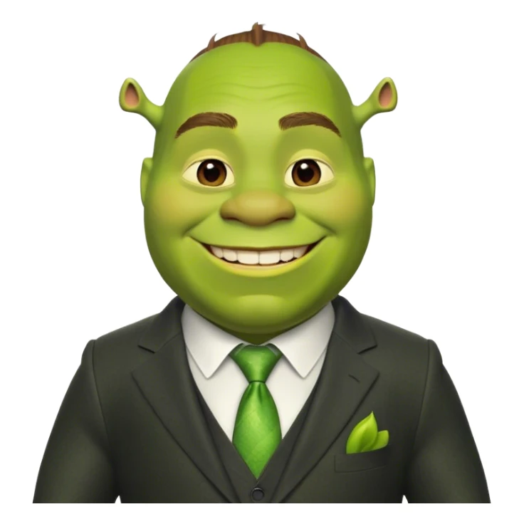 Shrek with a suit on sticker