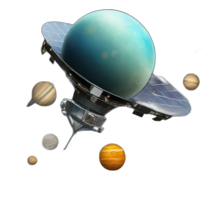 Satellite in space with planets sticker
