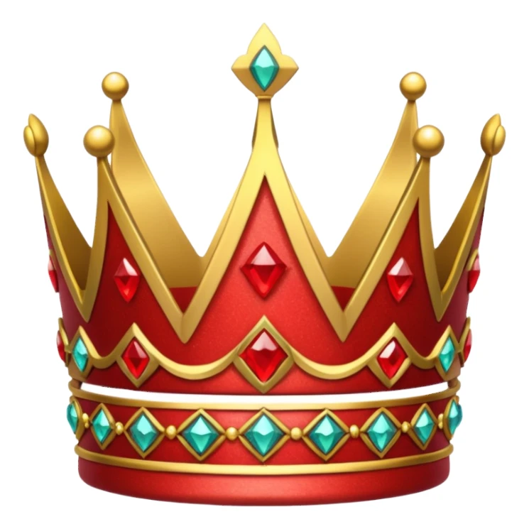Crown glitter red and golden sticker