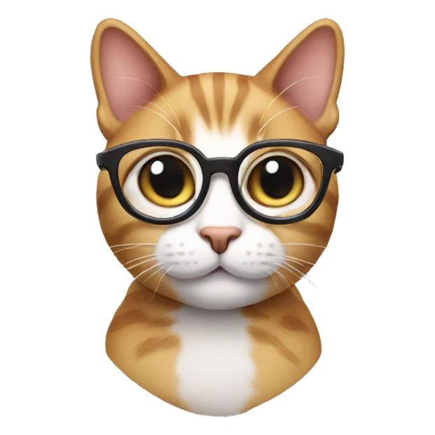 A cat wearing glasses sticker