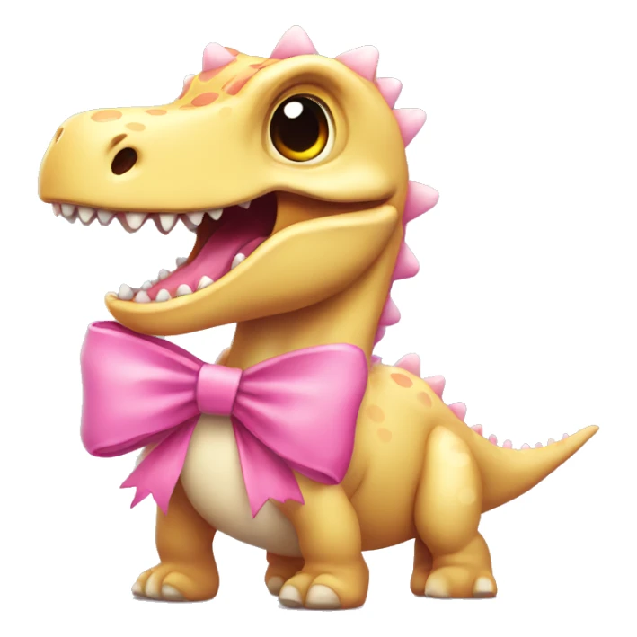 Dino with a pink bow sticker