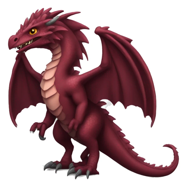 Cool edgy Maroon dragon-raptor with darker mane sticker