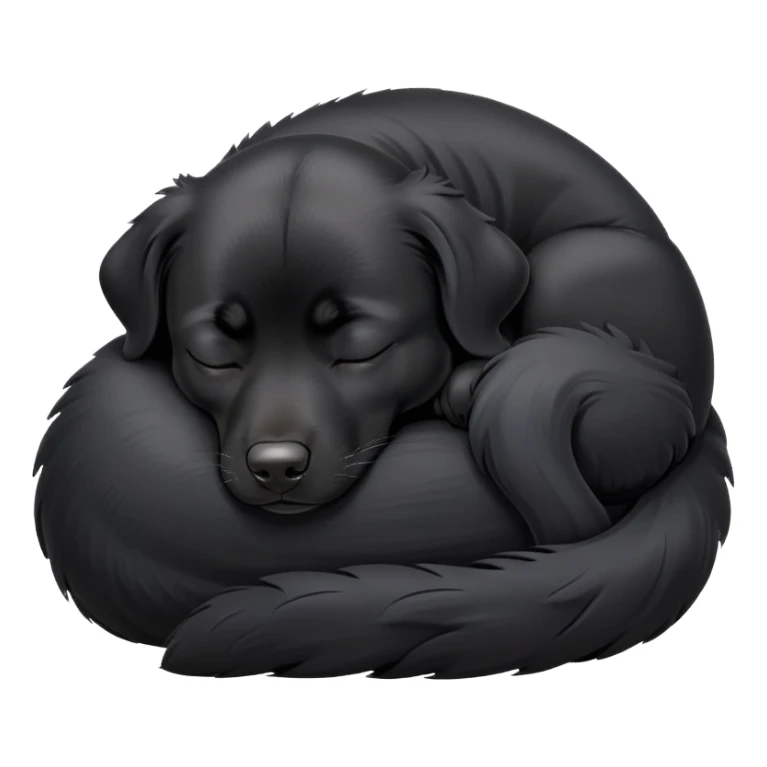 sleeping black dog sticker