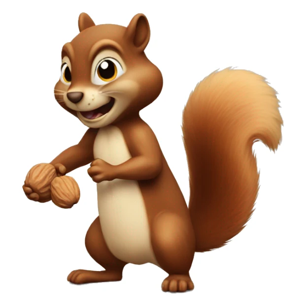 Bad squirrel throwing nuts sticker