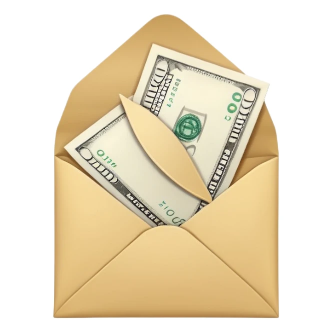 Salary enclosed in an envelope sticker