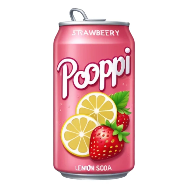 Poppi strawberry lemon soda can sticker