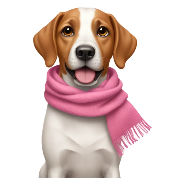 dog wearing pink scarf sticker