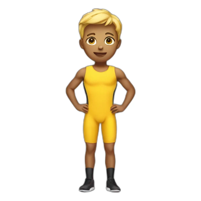 yellow boy in gym leotard sticker