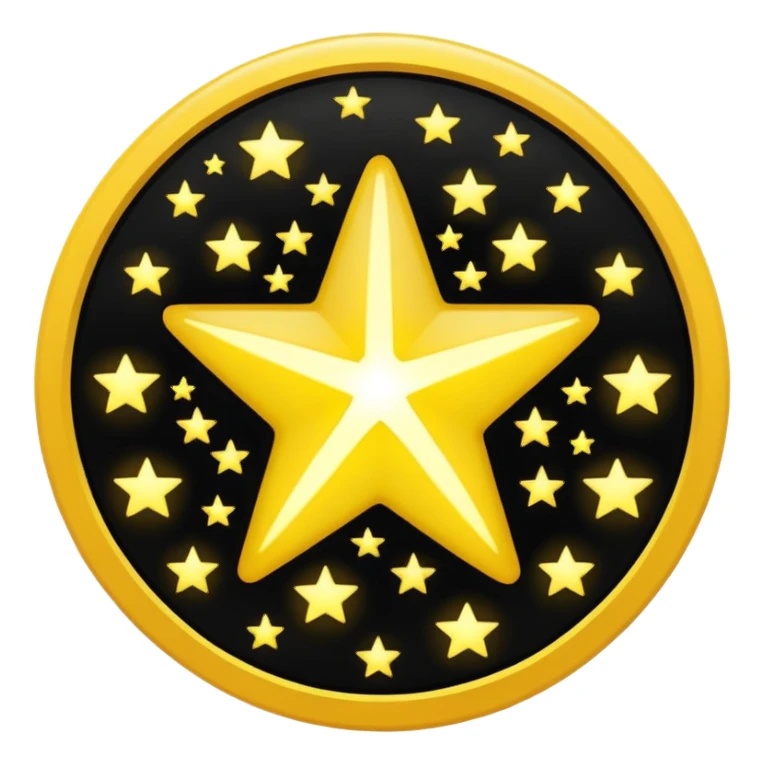 Star inside black curcle sticker