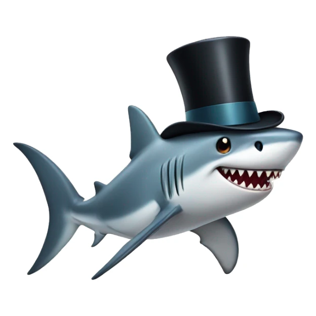 Shark with a top hat sticker