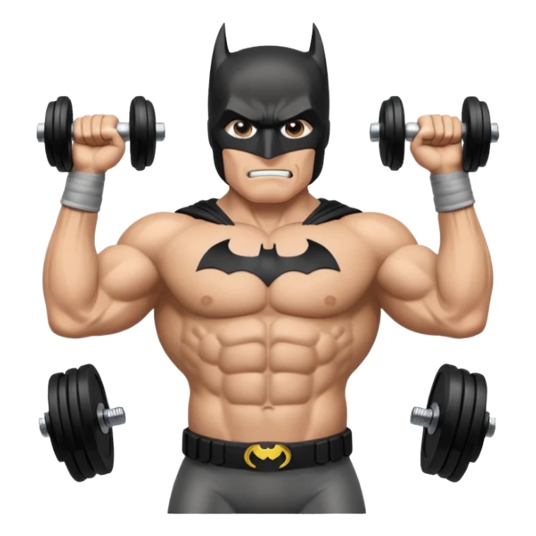 Batman lifts dumbbells sticker