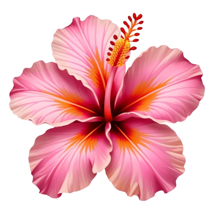 Pink and orange Hibiscus flower sticker