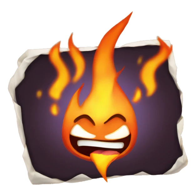 wow emoji with fire sticker