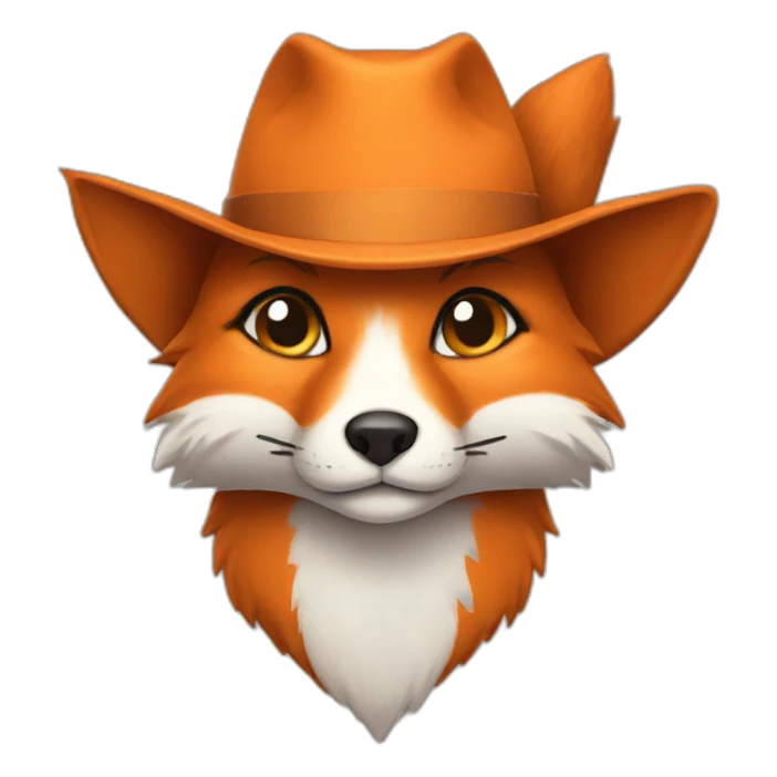 fox with hat sticker