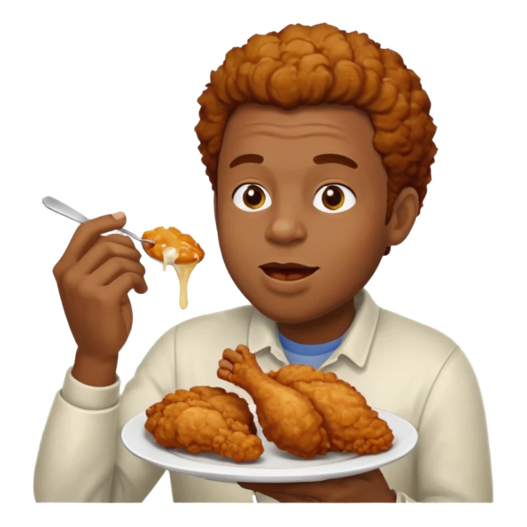 Black man eathing chicken  sticker