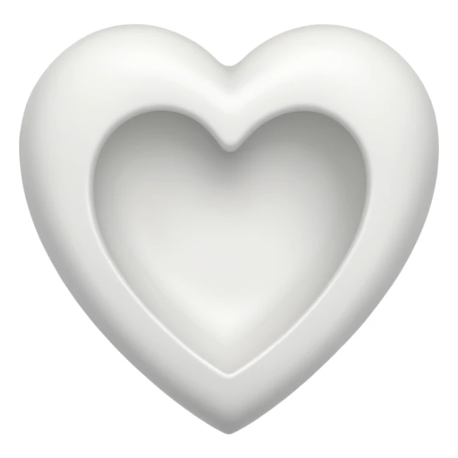 white hollow heart sticker