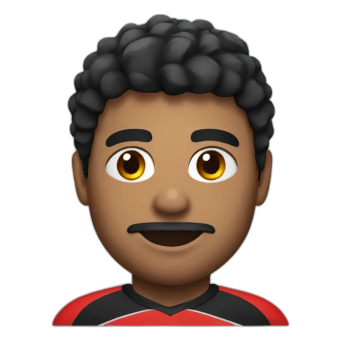 Rugbyman with black and red jersey sticker