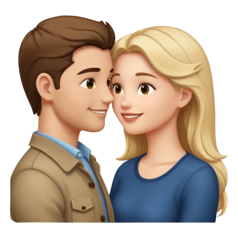 couple in love talking in profile sticker