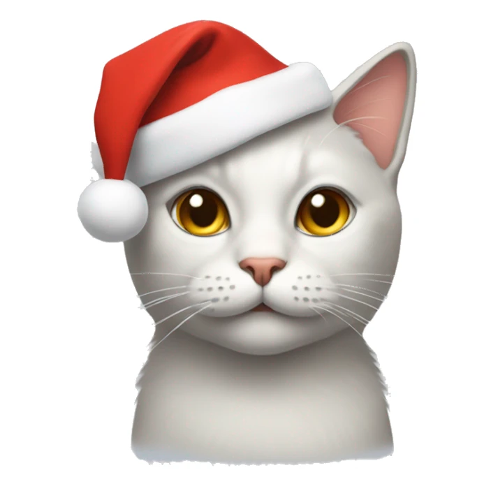 Cat wearing Christmas hat sticker