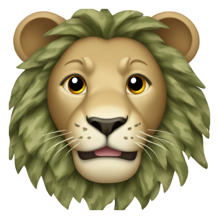 A camouflage lion sticker