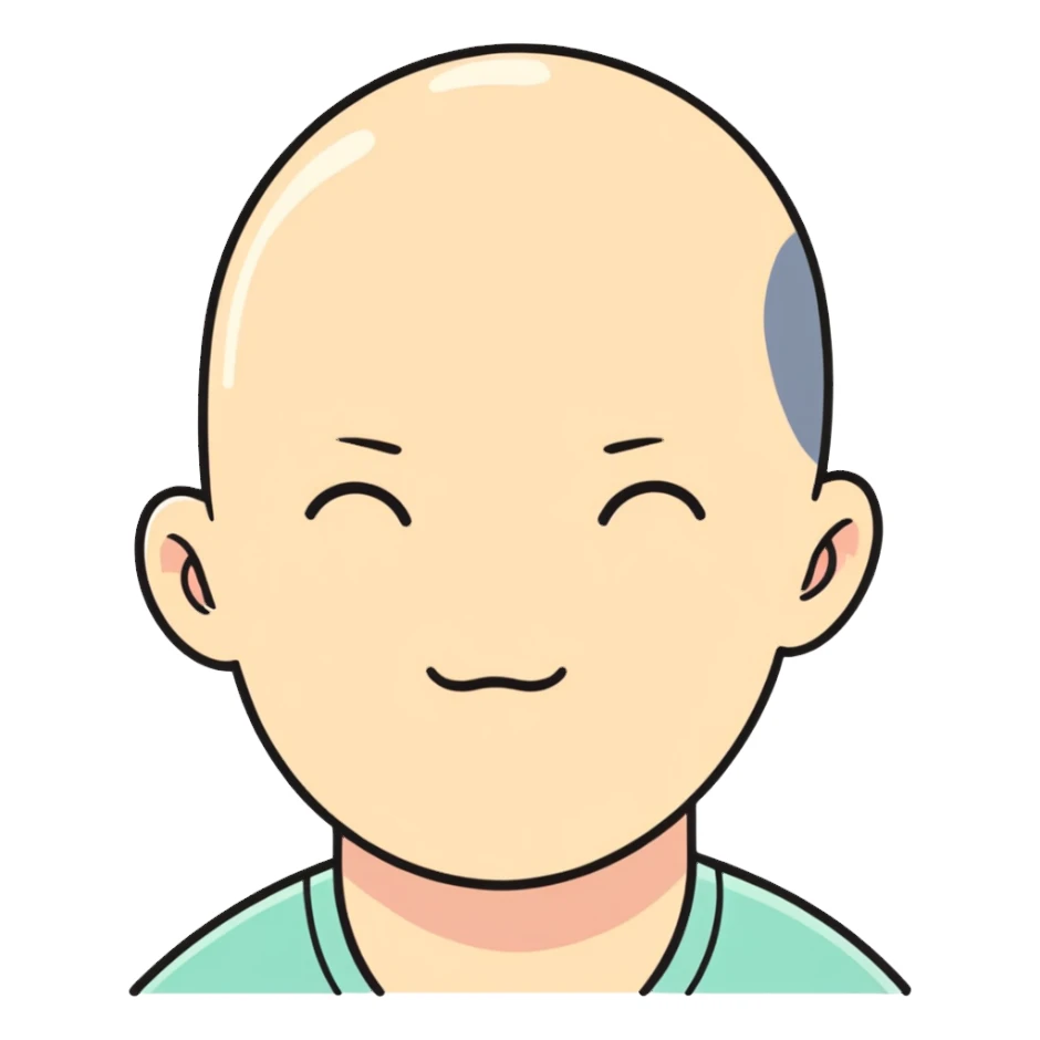 person losing hair sticker