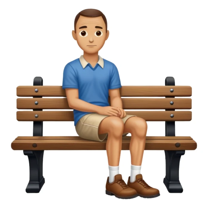 Forrest Gump sitting on bench sticker