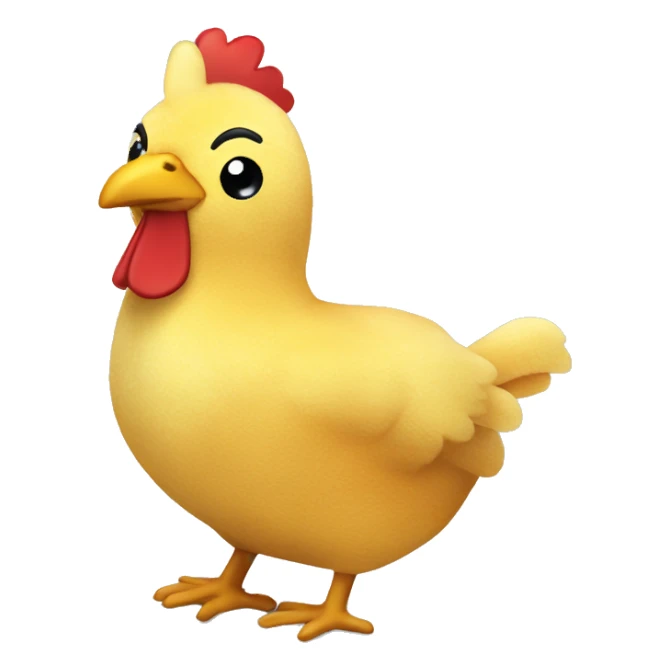 Cute plush chicken toy sticker
