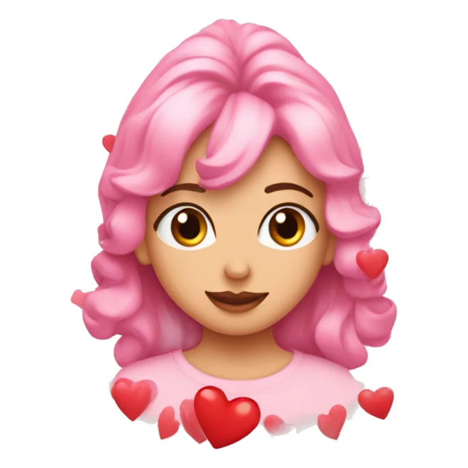 Carita asombrada con corazones  sticker