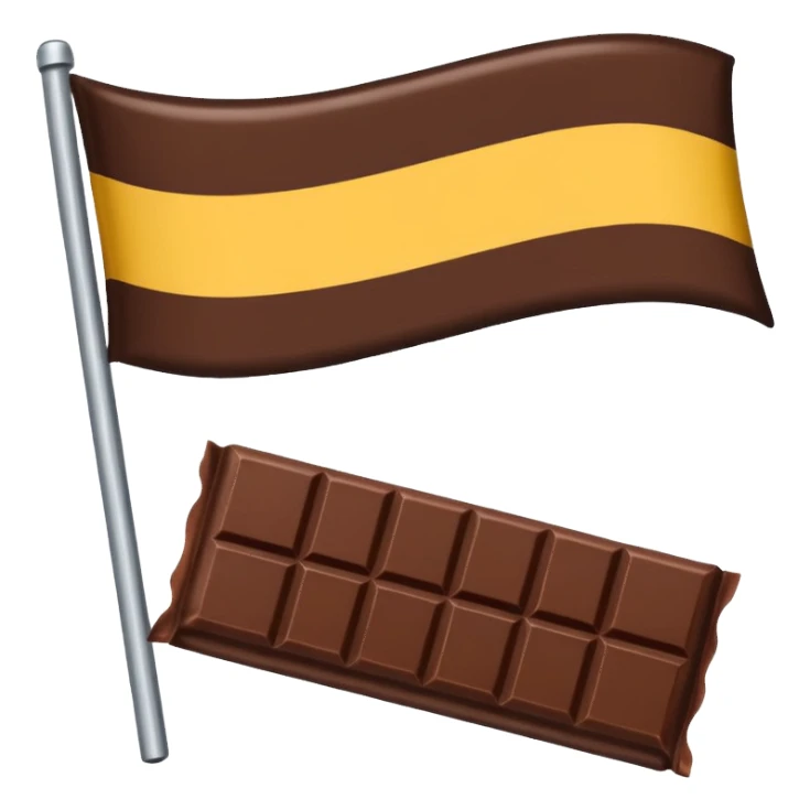 a flag with chocolate symbol  sticker
