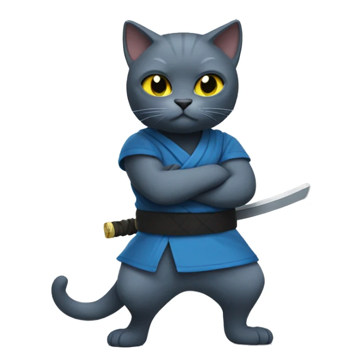 Russian blue ninja cat sticker