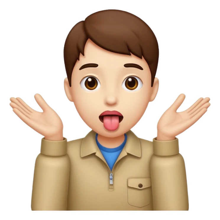 Tounge out with hands to the side sticker