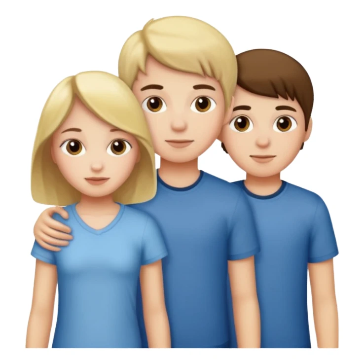 2 girls 1 boy siblings sticker