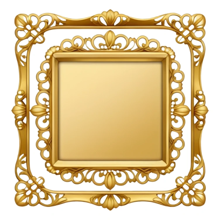 gold lace vintage square frame  sticker