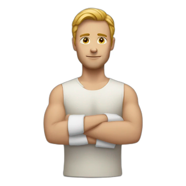 white man with hands in cast sticker