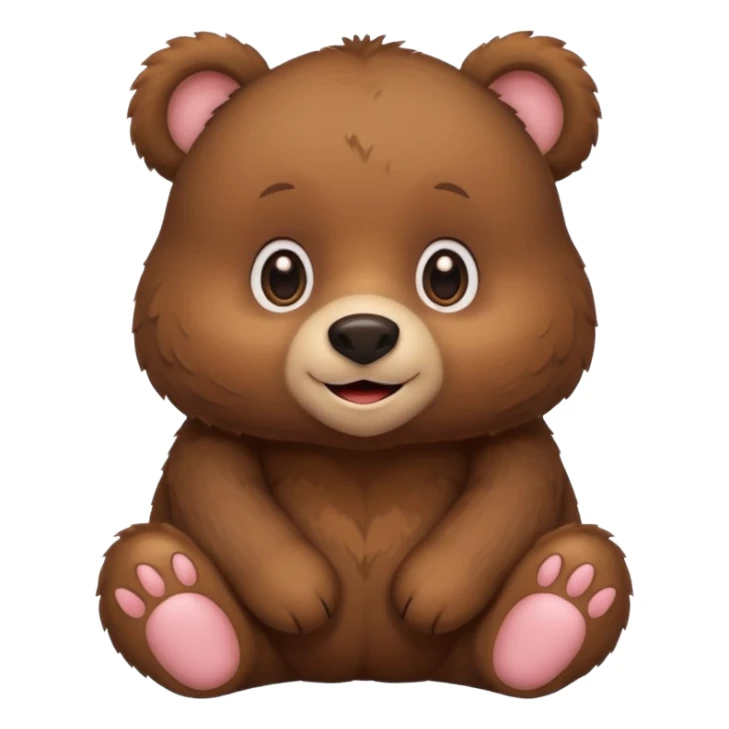 a cute sitting brown bear sticker