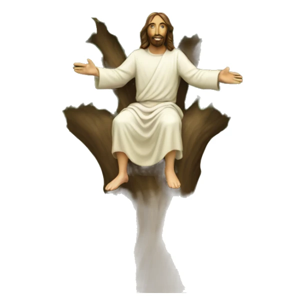 Jesus Christ riding a tree sticker